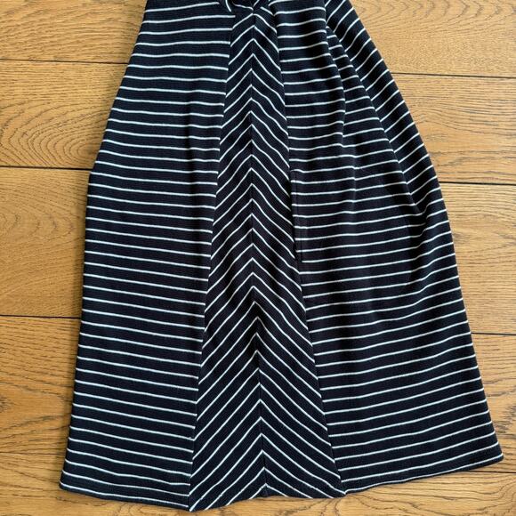 J. Jill Black White Stripe Knit Dress Chevron Side Panels M - Picture 4 of 6